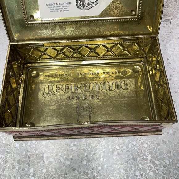 Antique Marke Teekanne Tin Tea Box Storage Canister Mid Century 50's Germany - Picture 12 of 15